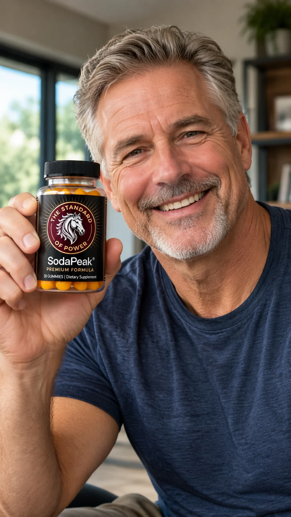 SodaPeak six bottle supply of men's vitality gummies
